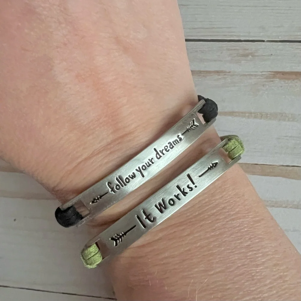 3/$15 Follow Your Dreams Adjustable Inspiration Bracelets Set of 2 New NWOT